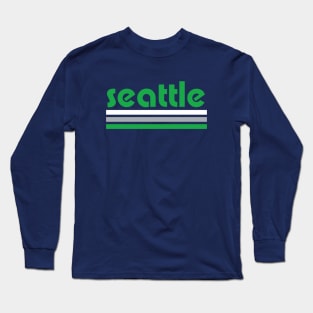 Retro Seattle Stripes Long Sleeve T-Shirt